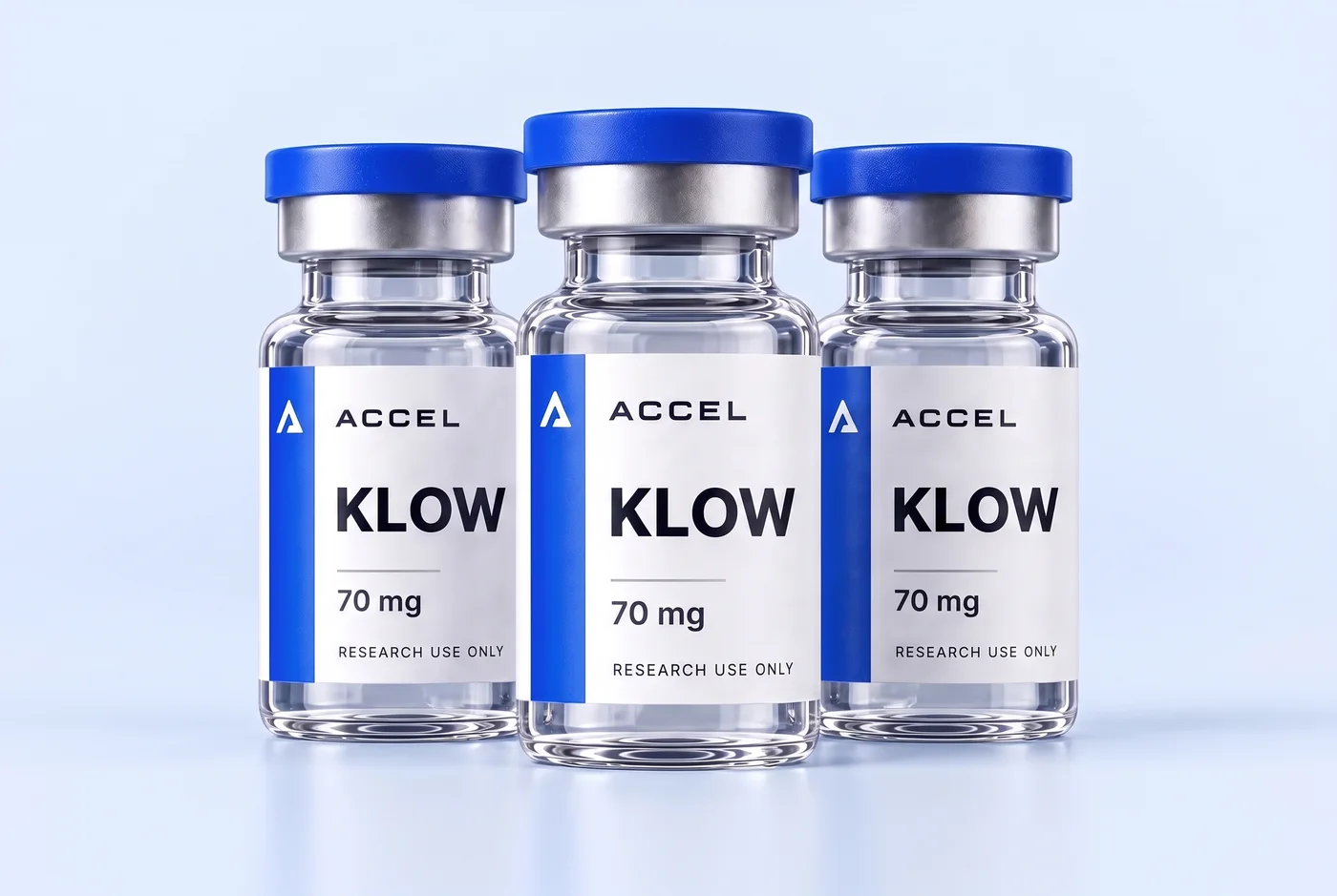 Three Accel KLOW vials