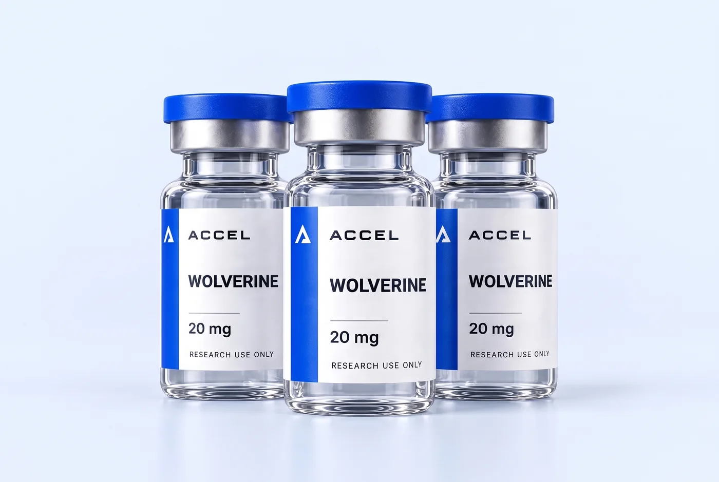 Three Accel Wolverine vials